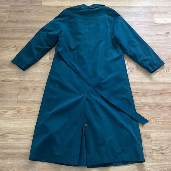 London Fog Green Belted Suede Trench Coat Womens Size 10 - Picture 9 of 9